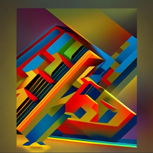 Cubist Hot Dog: Geometric Fauvism in Art Deco Style