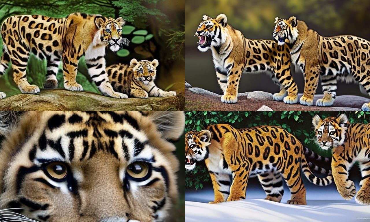 Baby Wild Cats Playing: Hyperdetailed Photorealistic Image