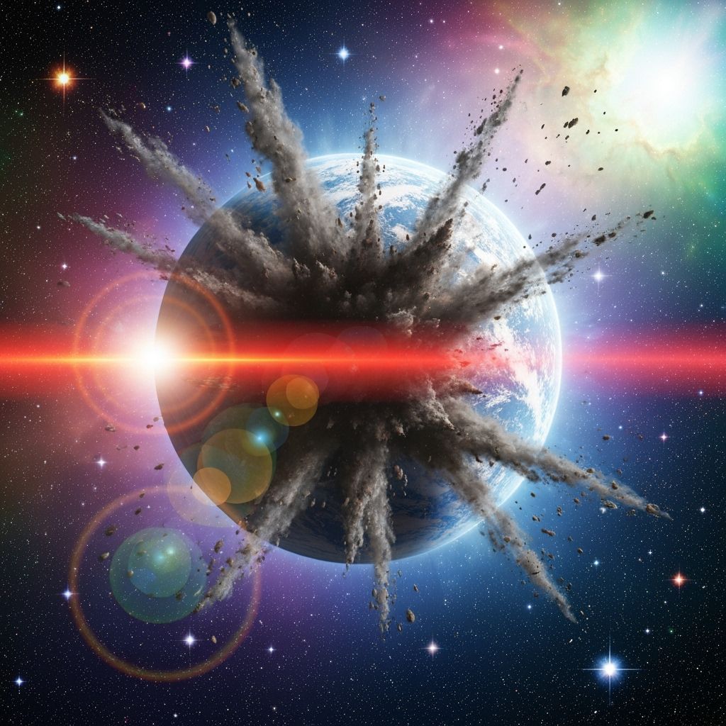 Stunning 8K HDR Image of a Planet Exploding in Deep Space