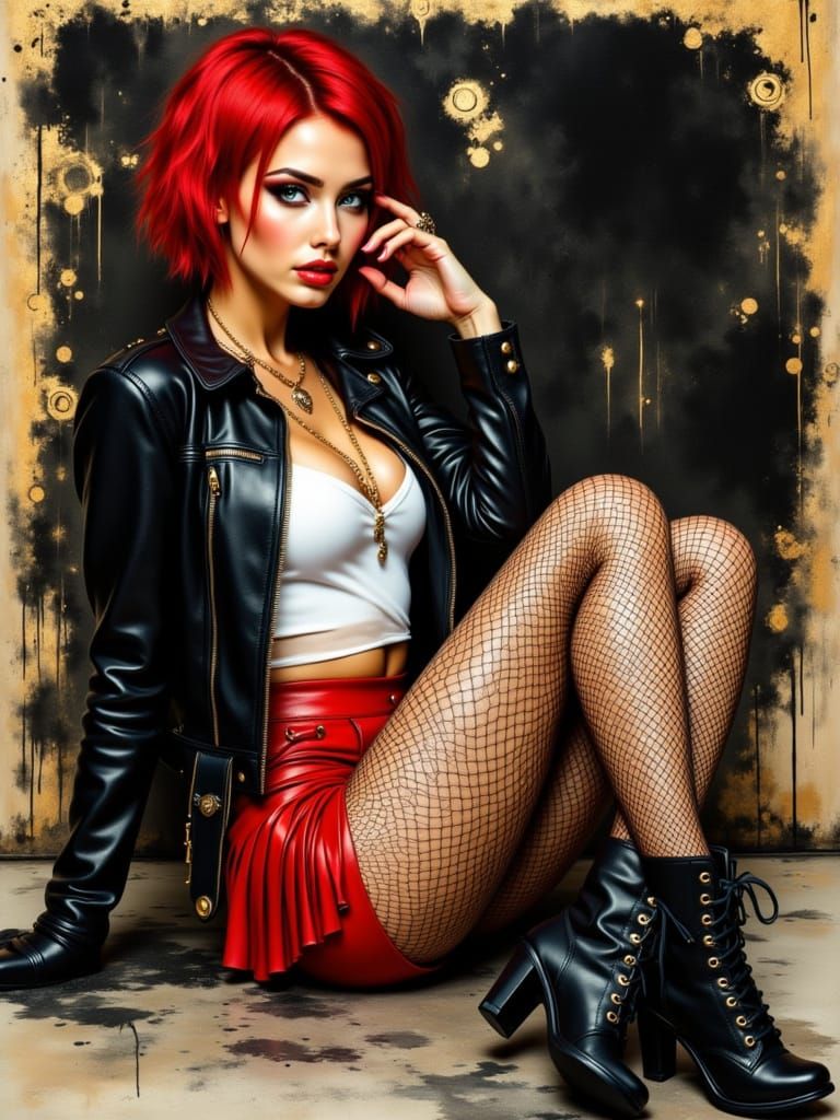 Punk Rock Supermodel in 70s Style