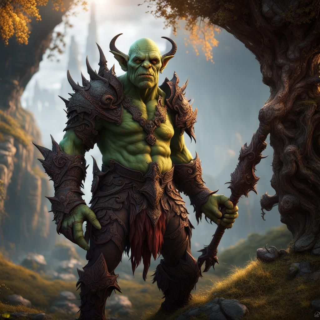 Detailed Fairy Orc Hybrid Concept Art