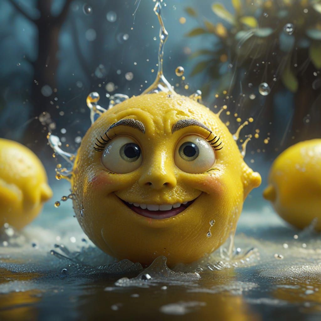 Quirky Lemon in Enchanted Golden Light