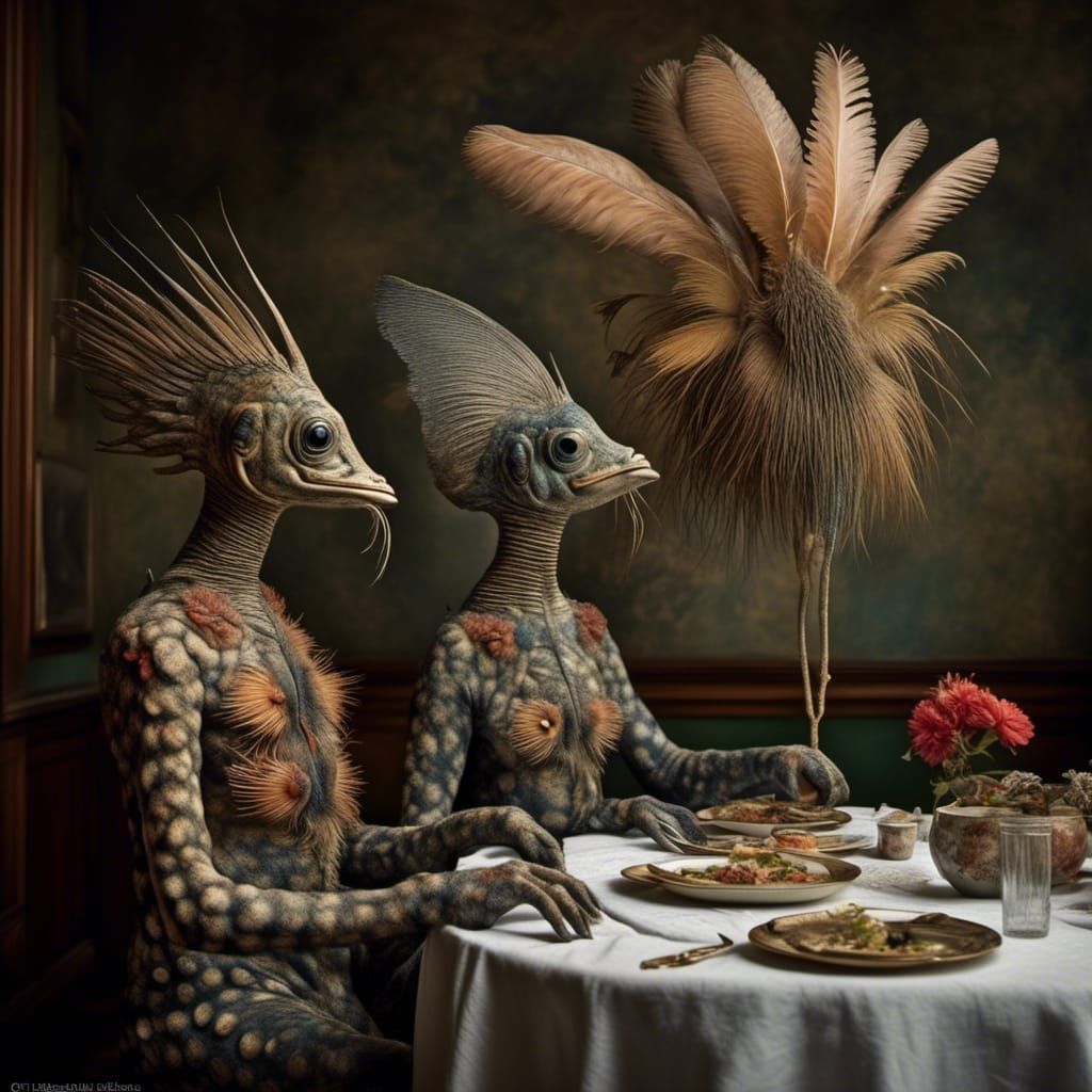 Exotic Alien Creatures in Hyperrealistic Bizarre Art