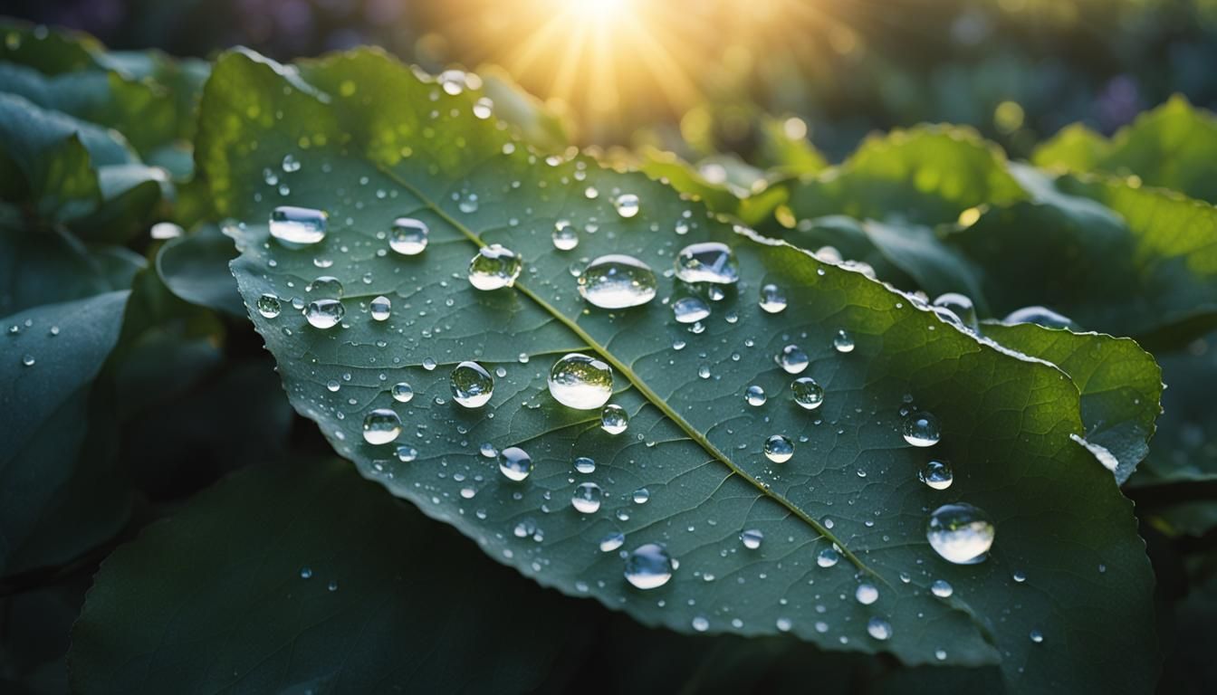 Dew Drops Sparkling in the Morning Light