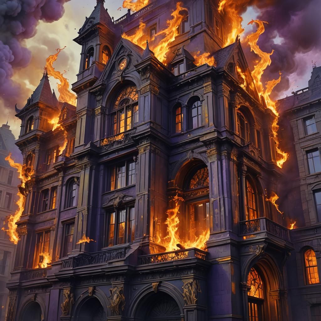 Burning School: A Dark Fantasy Concept Art