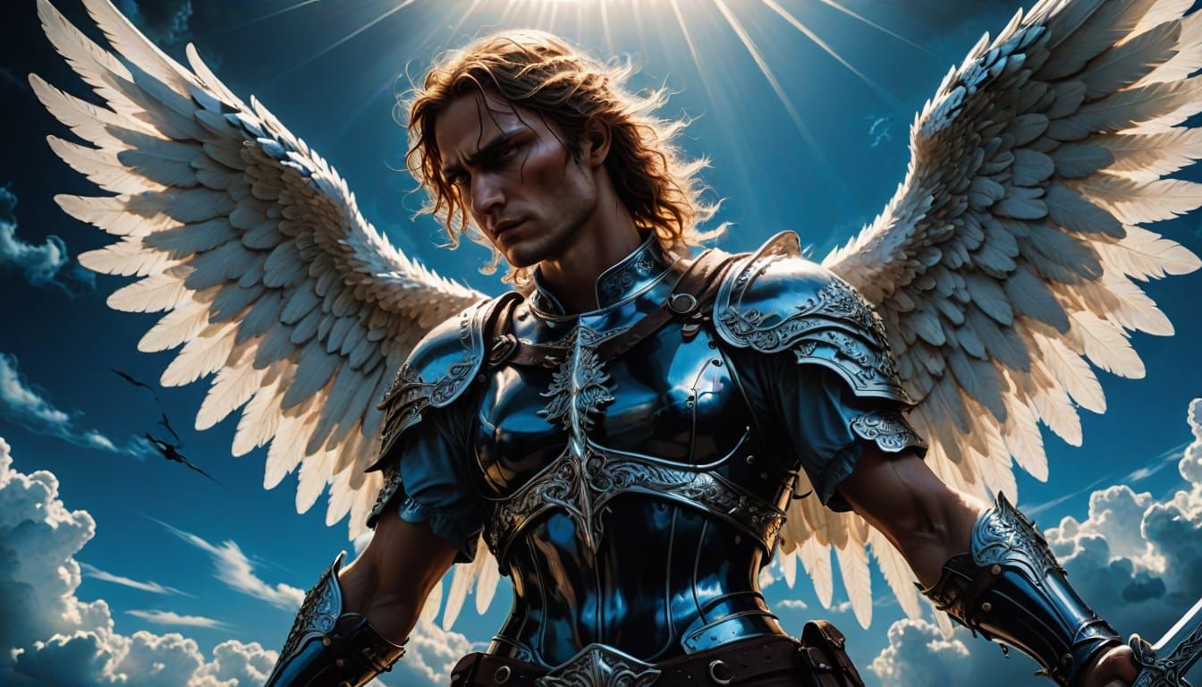 Avenging Angel with Sword in Dark Fantasy Art