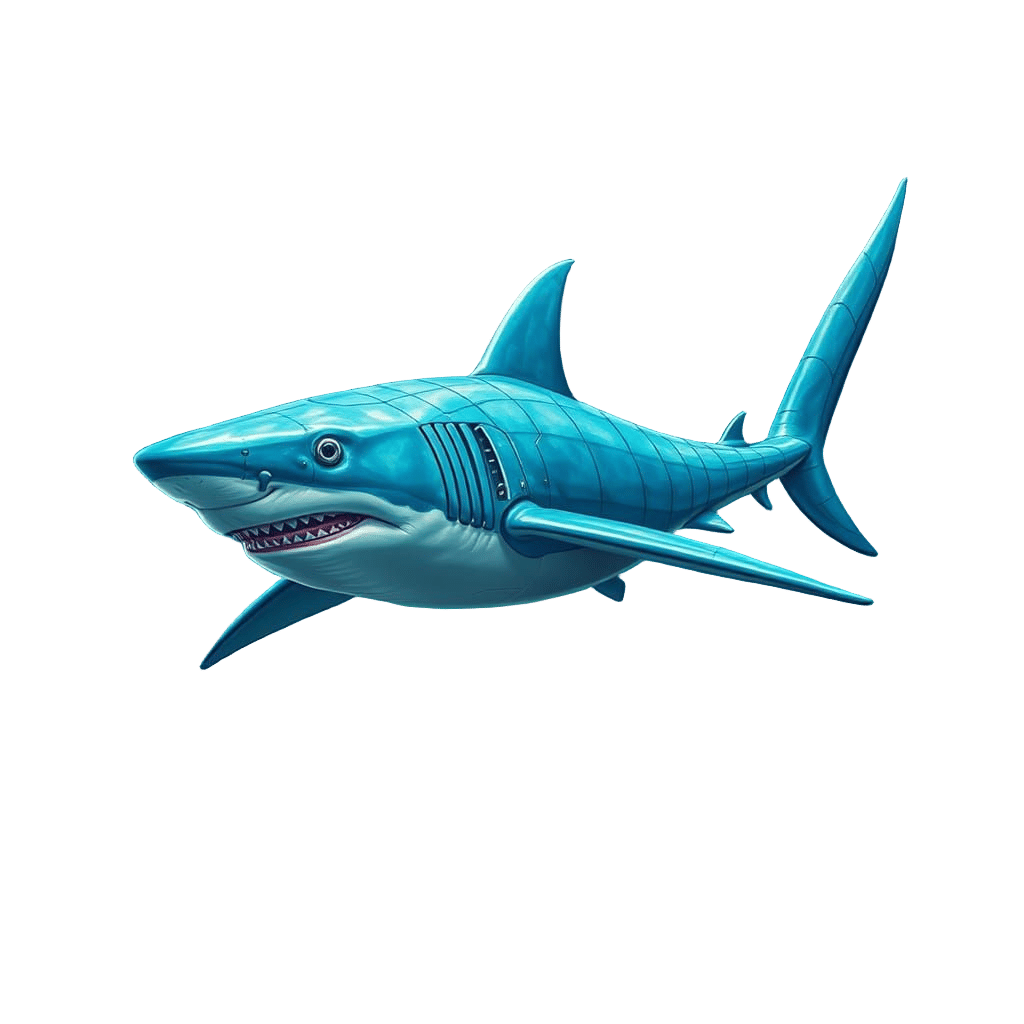 Shark on the Hunt in a Colorful Ocean Scene