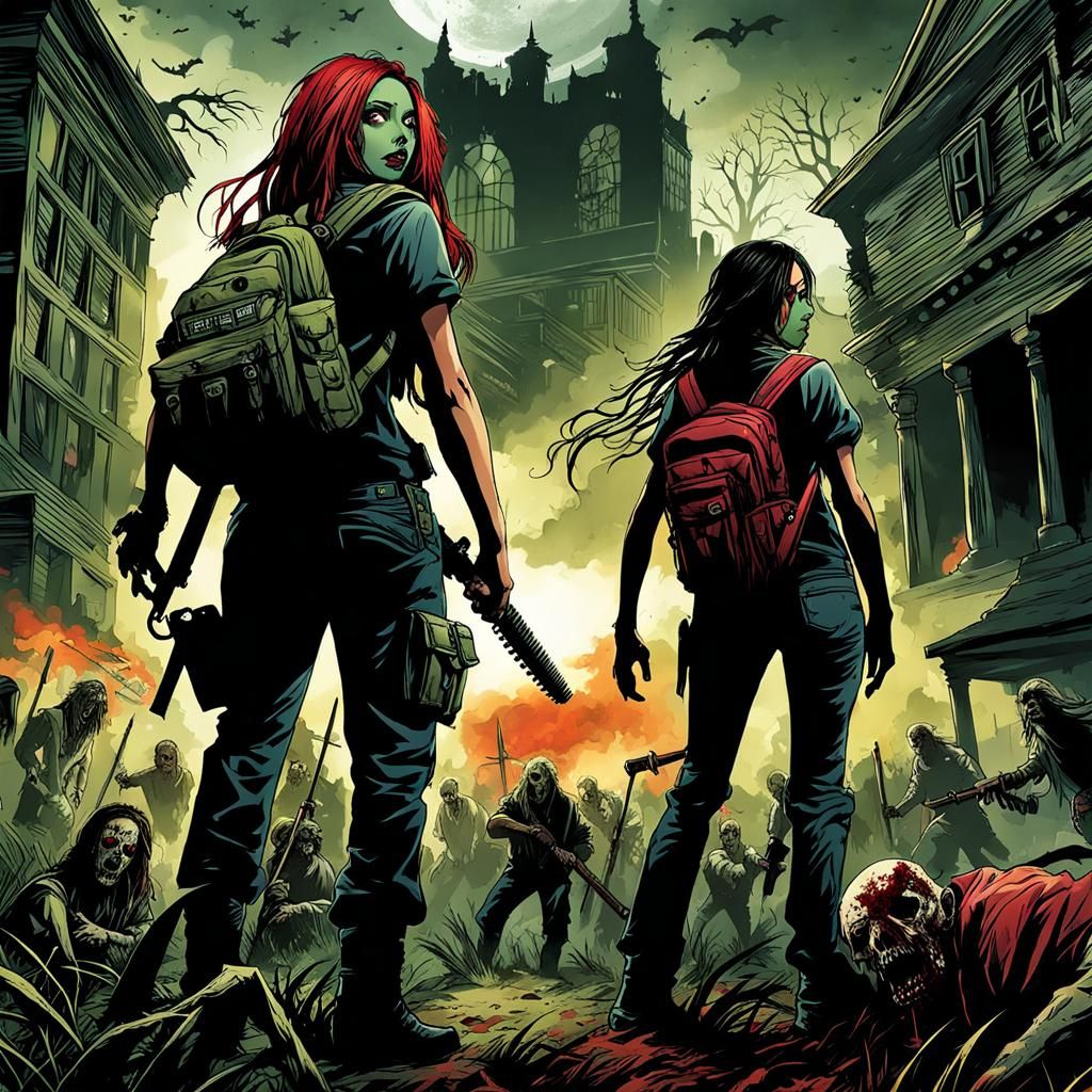 Zombie Apocalypse: Digital Painting of Societal Collapse