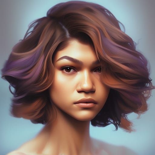 Zendaya Portrait in Hyperdetailed Digital Art Style