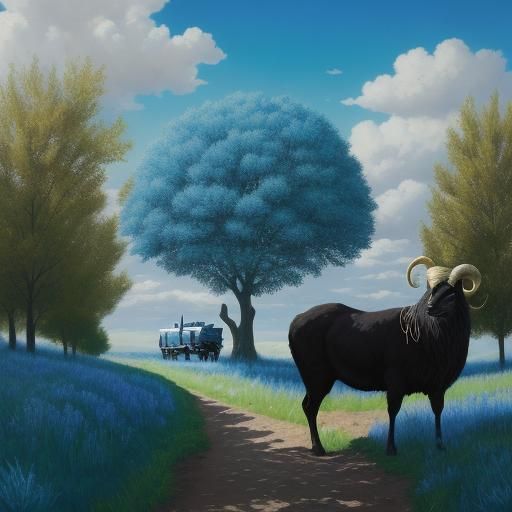 Ram Attacks Car: Surrealist Dreamscape