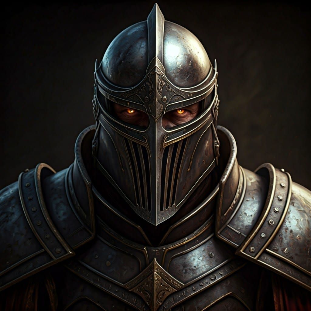Grimdark Fantasy Knight Portrait in Dark Fantasy Style