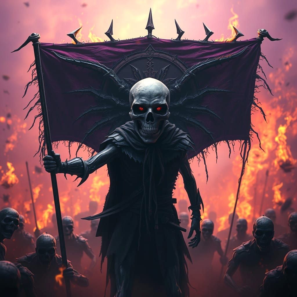 Surreal Dark Fantasy Leader Rides Army of Zombies into Helli...