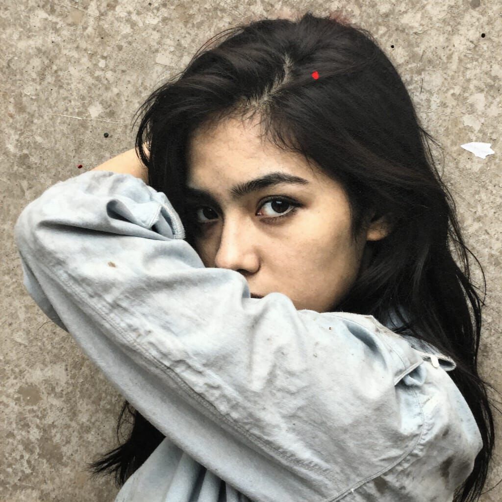 Banksy Style Stencil of Woman's Intense Gaze