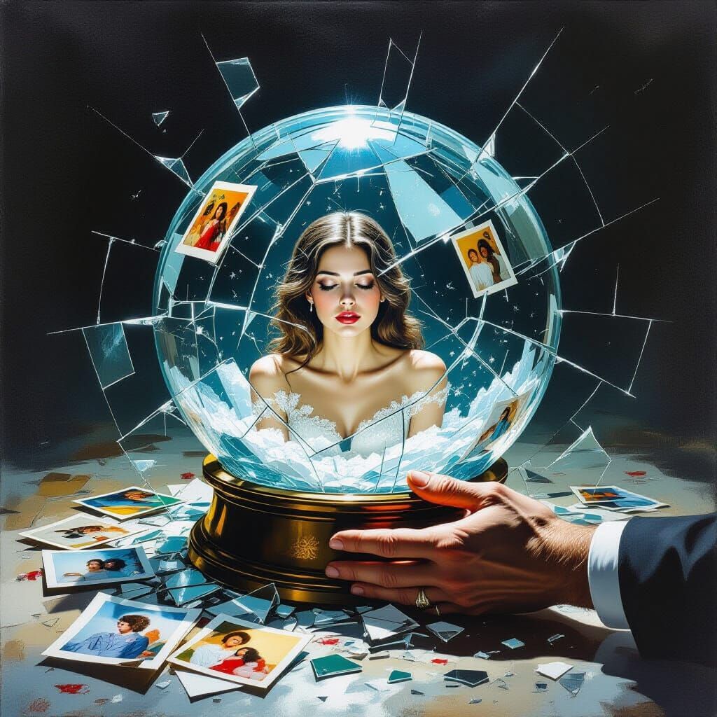 Shattered Snow Globe of Broken Dreams and Love