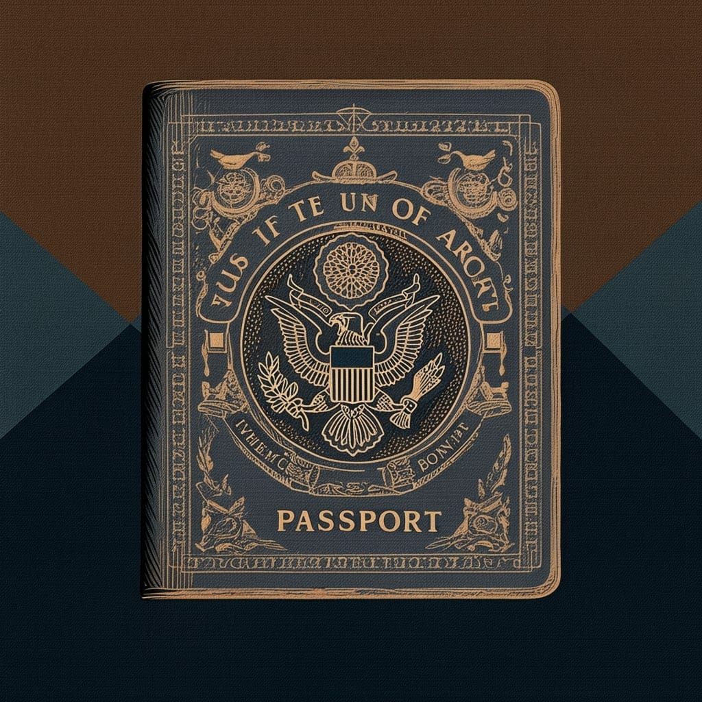 Vintage Passport in Fine Liner Style