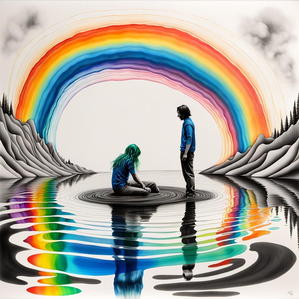 Surreal Lake of Vibrating Non-Newtonian Fluid