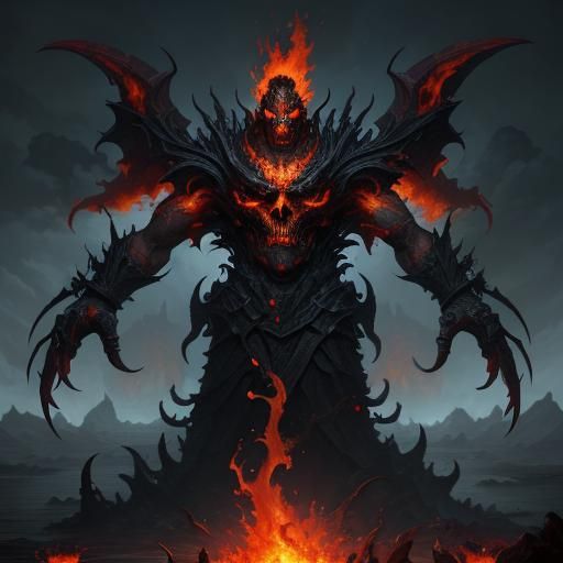 Demonic Floating Heads in Detailed Matte Painting
