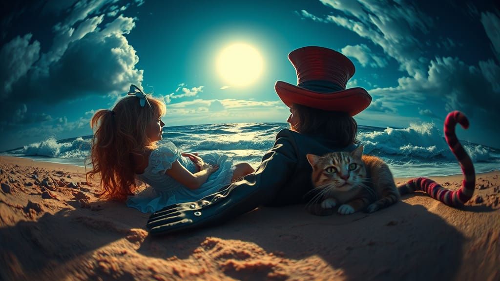 Looking at the moon and the sea was starting to make Alice l...