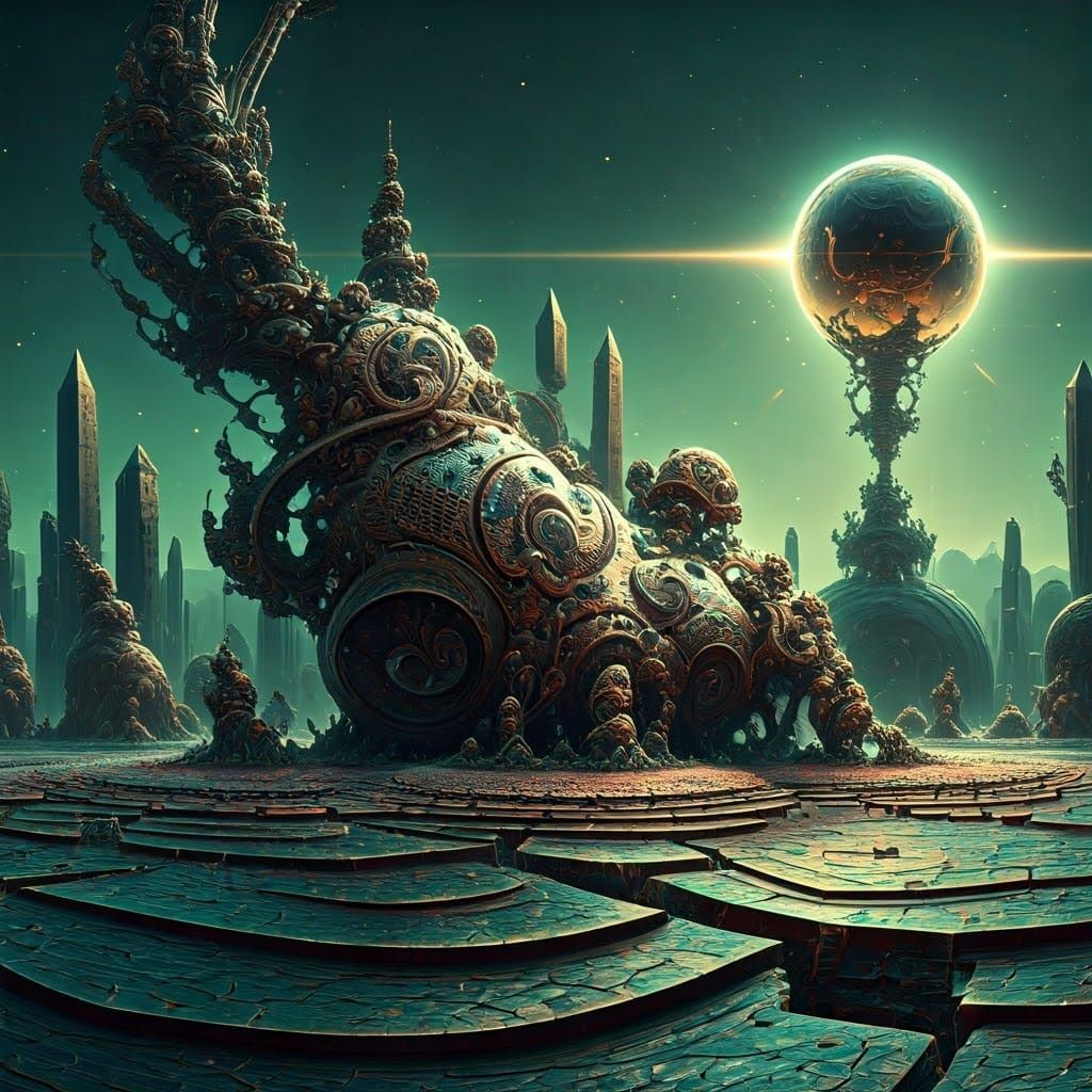 Luminescent Alien Planet in a Dreamtime Fantasy