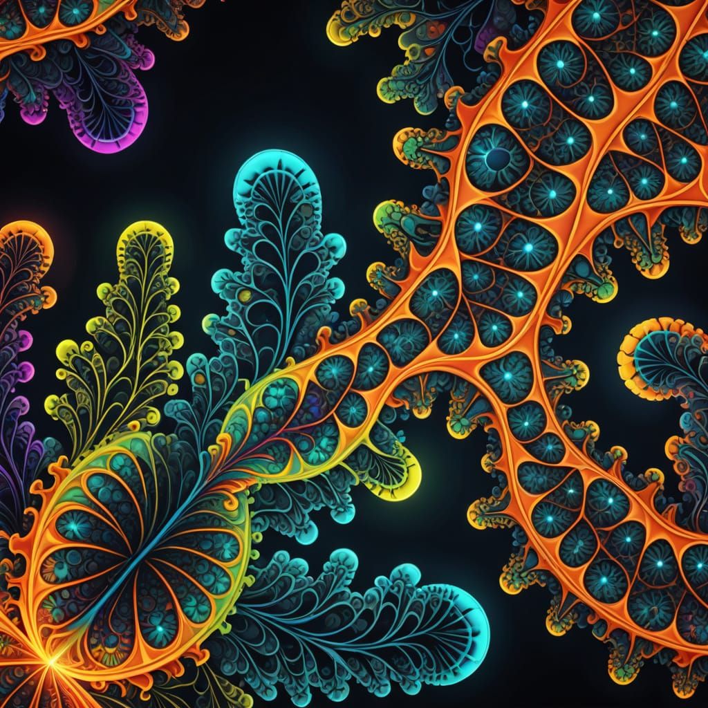 Abstract Fractal Mitochondrial DNA in Fractal Art Style