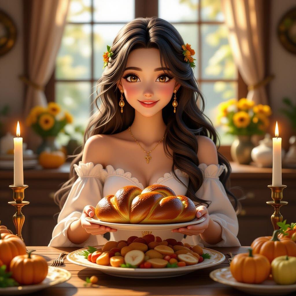 Goddess Offers Challah at Bountiful Thanksgiving Feast