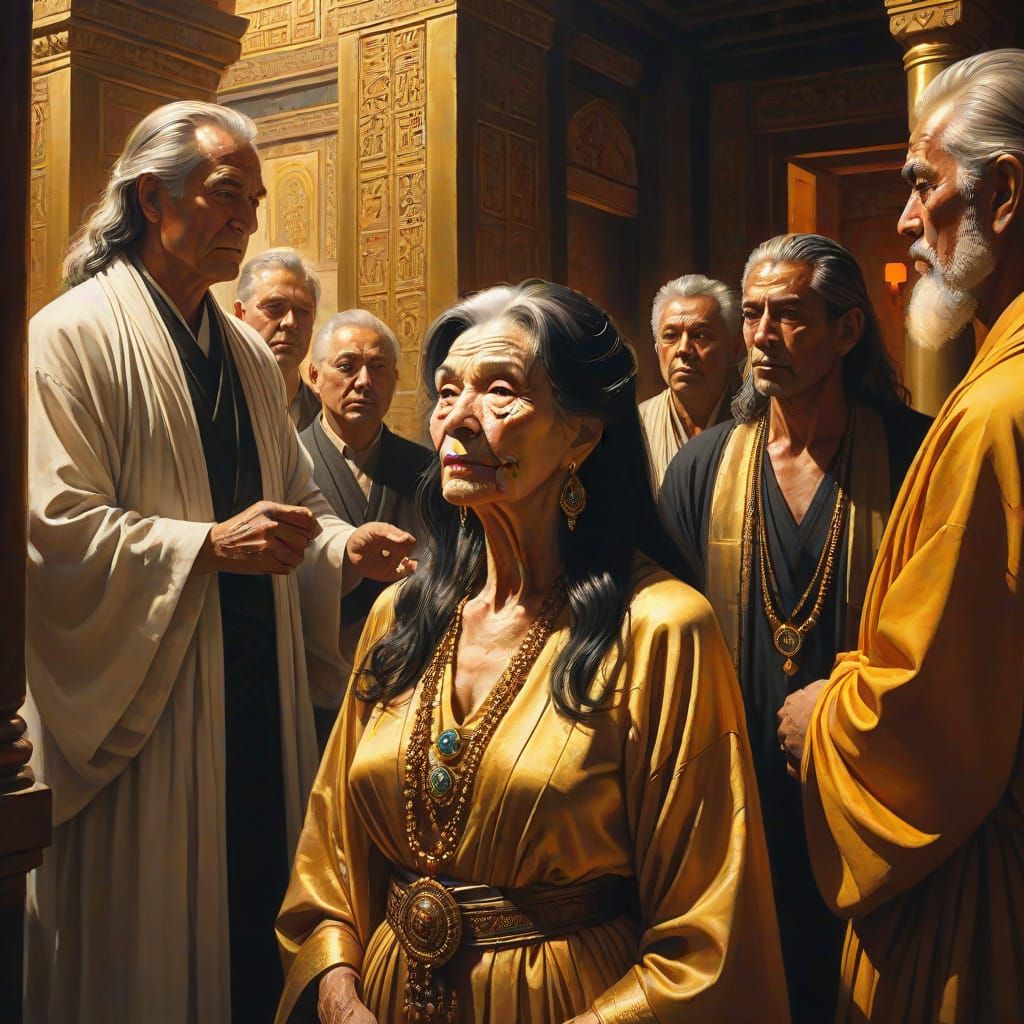 Elegant Babylonian Courtesan Priestess in Lavish Attire