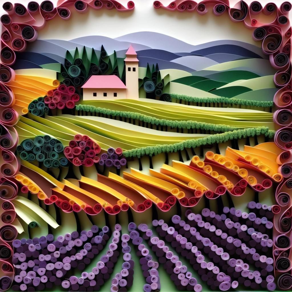 Papercraft Vineyard with Quilled Details