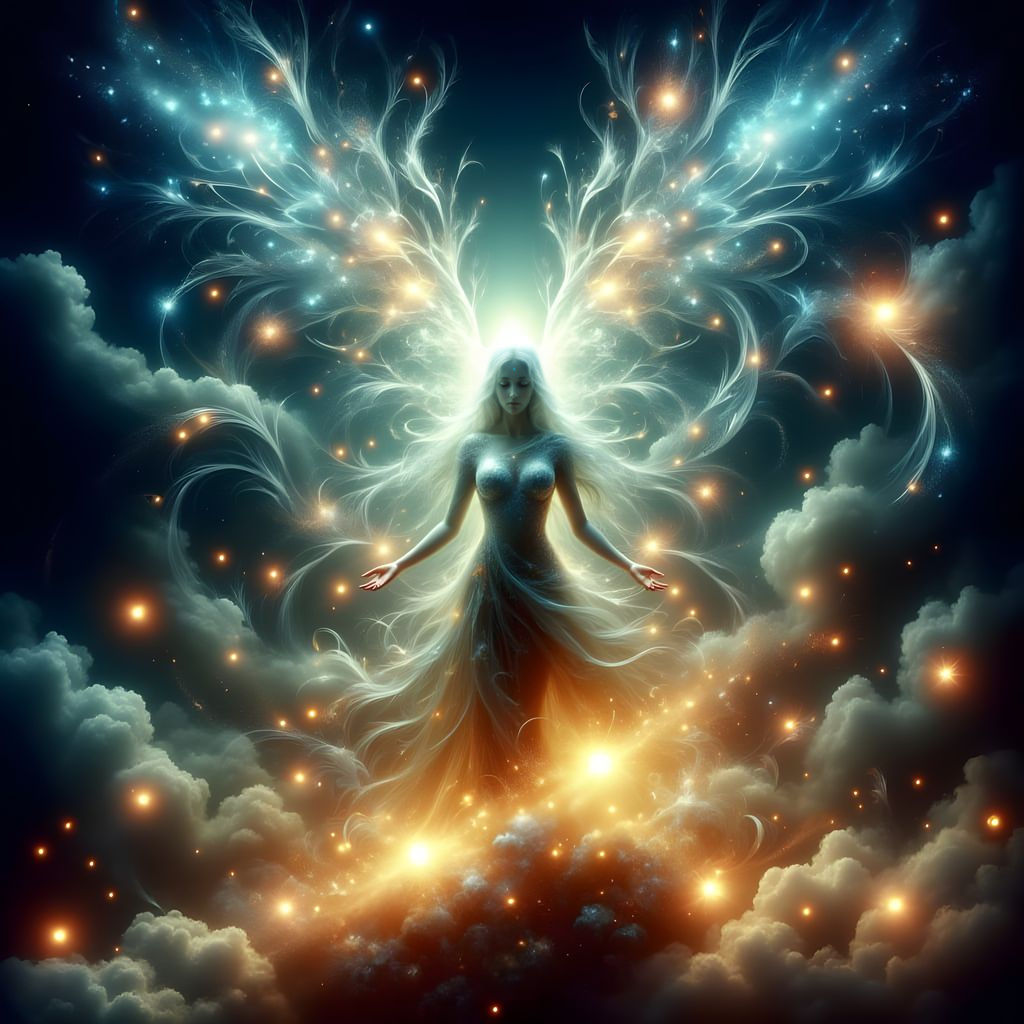 Angel of Serenity in Macabre Surrealism Style