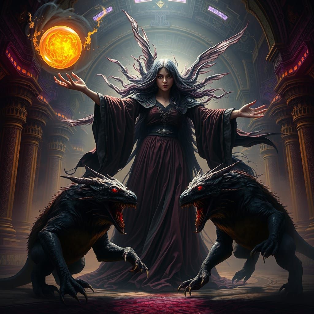 Ethereal Sorceress Unleashes Mystical Fury