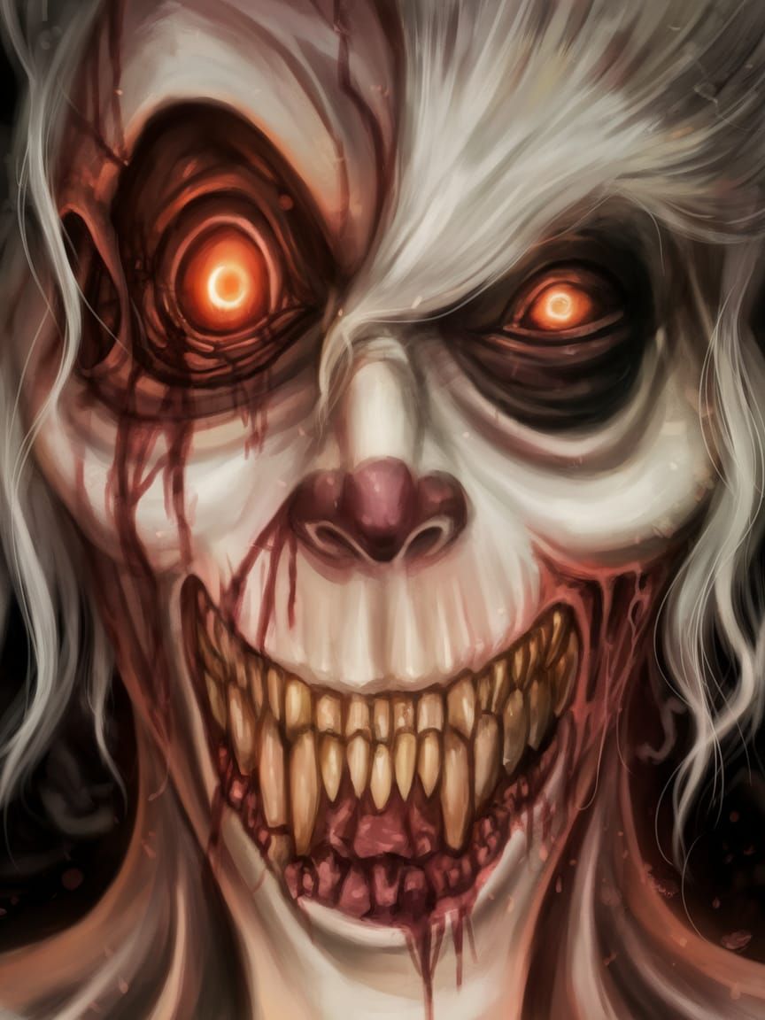 Evil Demon Ghoul Werewolf Ghost Hybrid Monster Unleashes Fur...