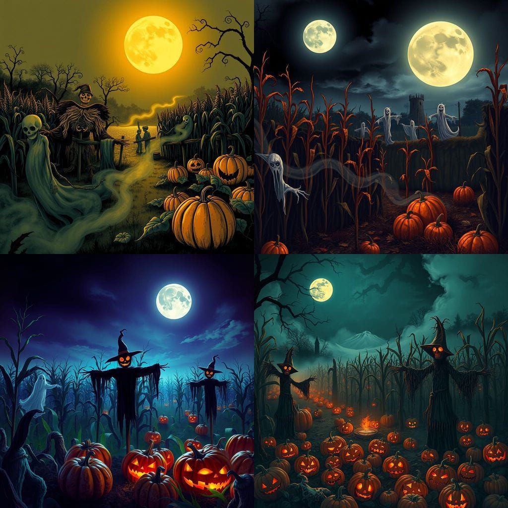 Spooky Halloween Harvest: Haunted Mazes and Ghostly Scarecro...