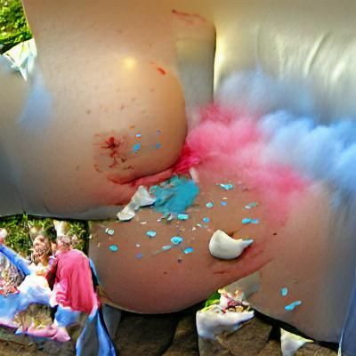Humorous AI Depiction of Gender Reveal Mishap