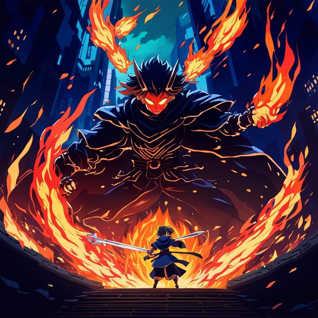 Anime Supervillain Showdown in Fire Arena