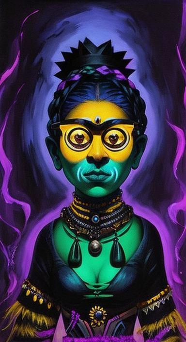 Black Light Frida Kahlo Minion Character