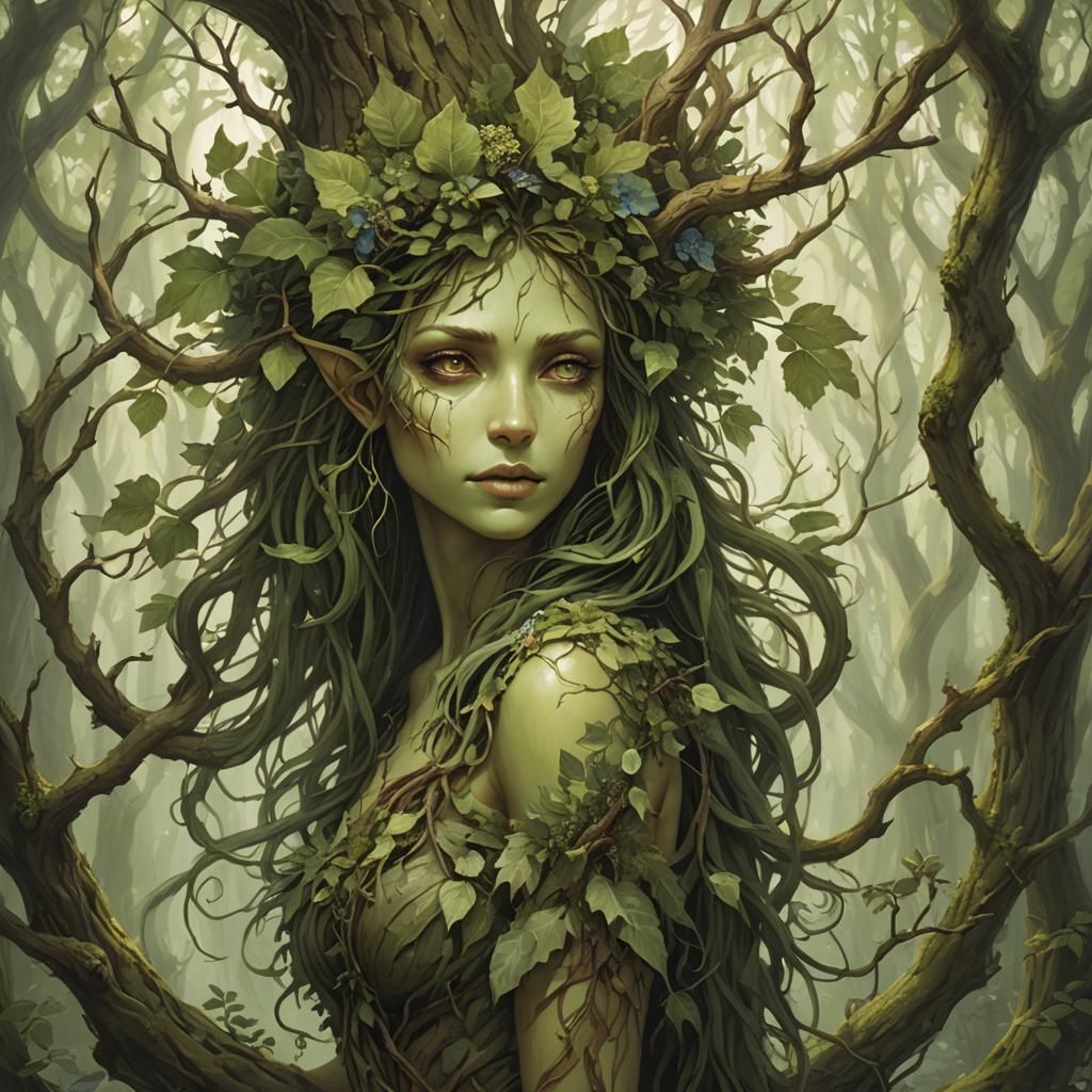 Enchanting Dryad: A Spirit of the Woods