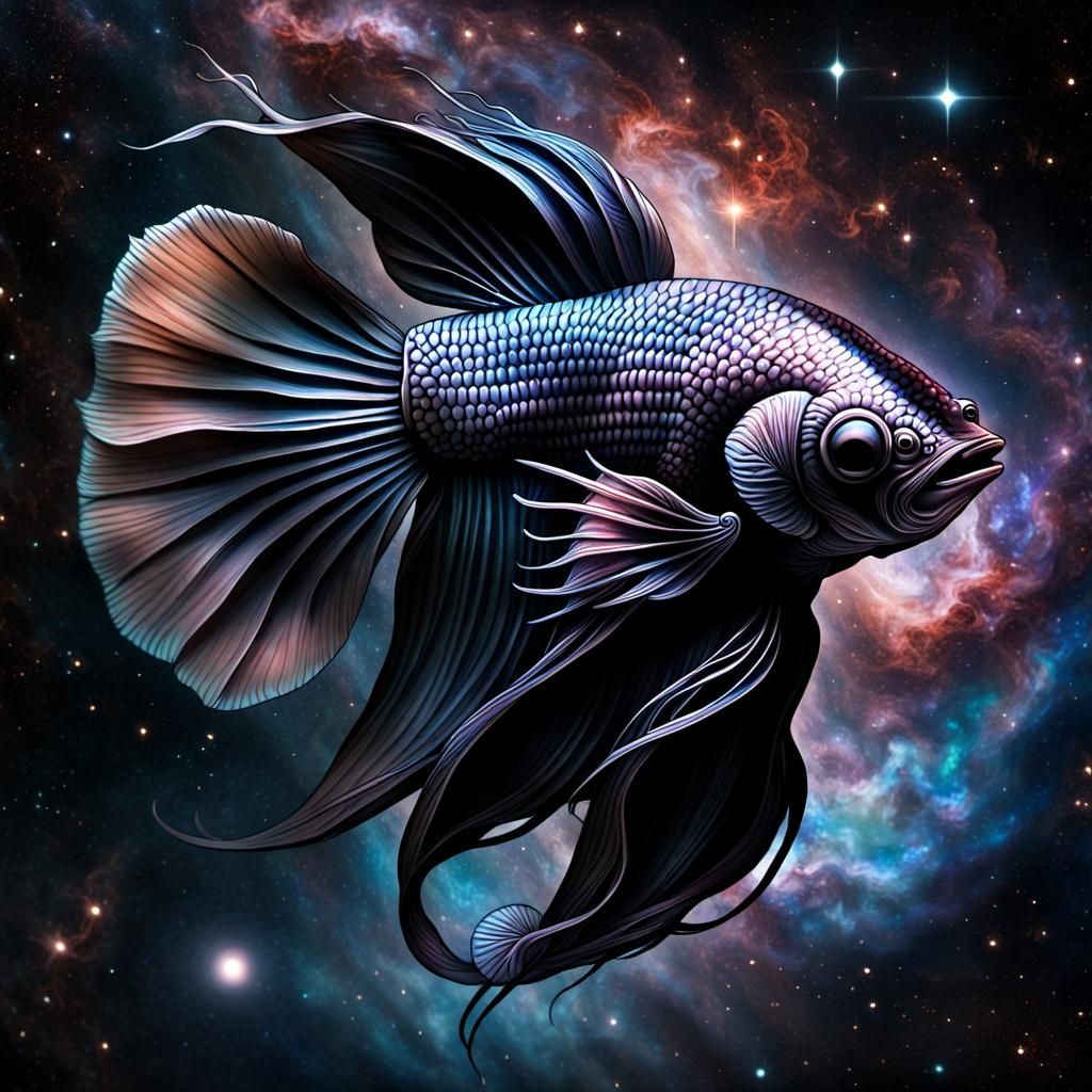 Cosmic Betta Fish in a Dark Galaxy
