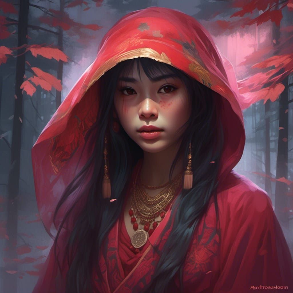 Haunting Ghost in Malay Garb: Horror Portrait