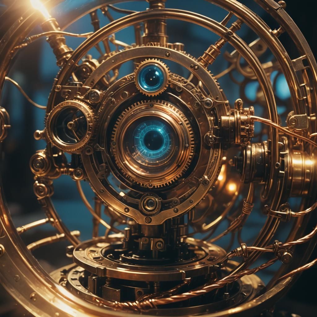 Steampunk Device Creates Holographic Aura in Cinematic Style