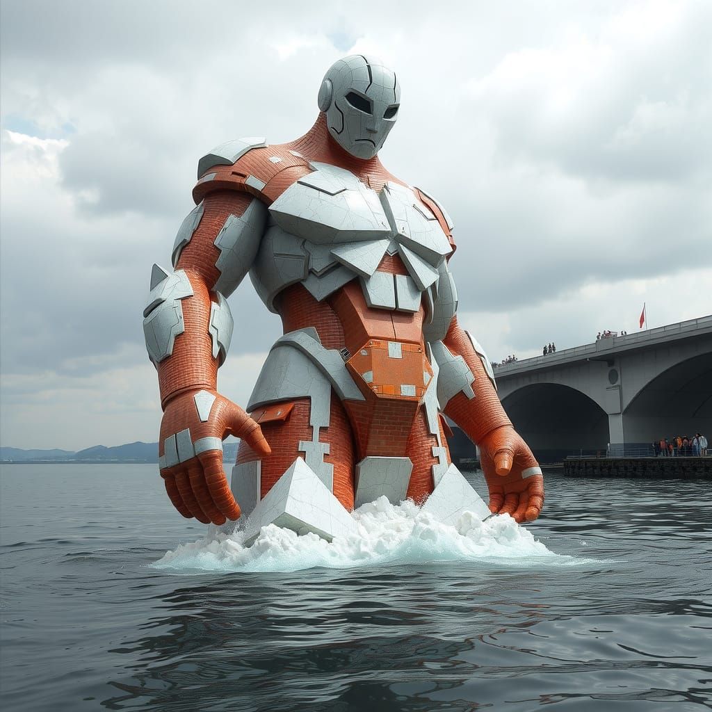 Colossal Marble Guardian Rises from the River's Depths