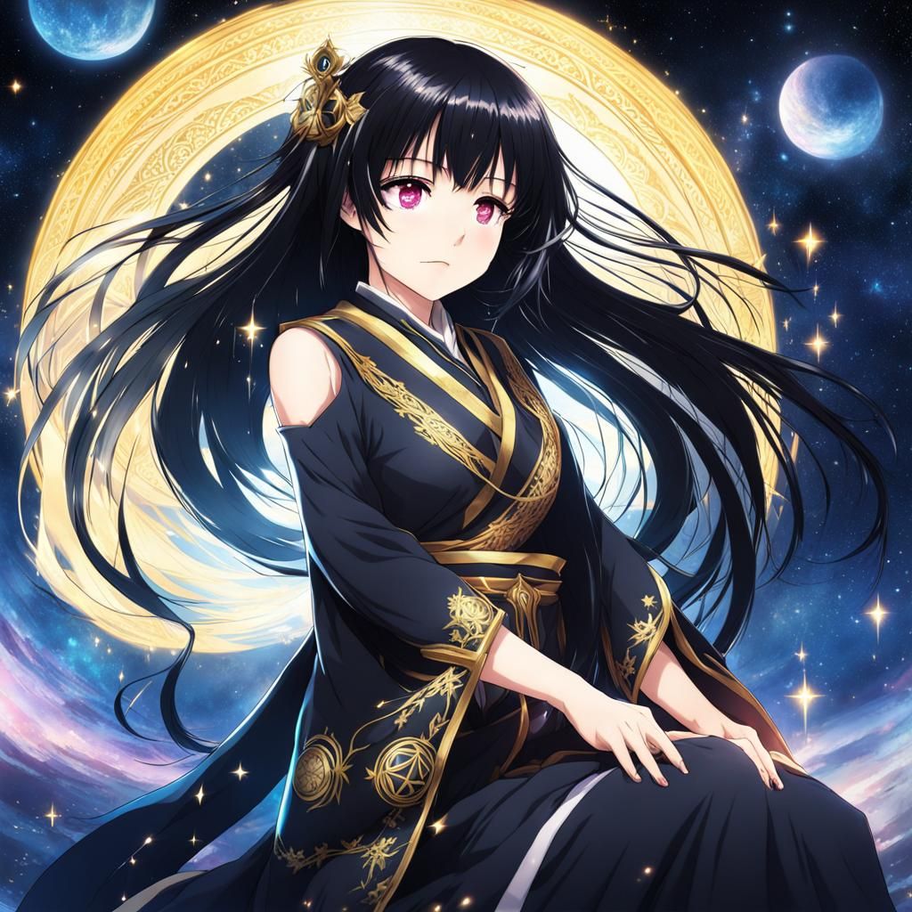 Celestial Dream: Anime Girl in Manga Style