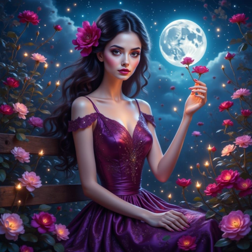 Ethereal Garden Goddess in Whimsical Dreamscapes