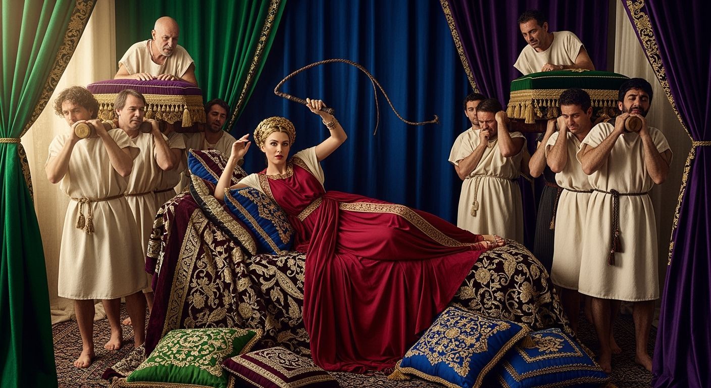 Opulent Roman Empress on Palanquin