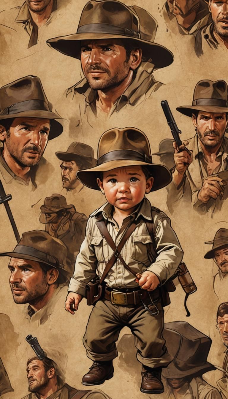 Cute Baby Indiana Jones Adventure