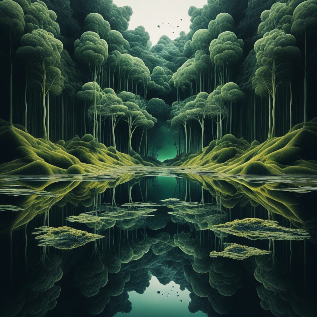 Surreal Distorted Nature Landscape