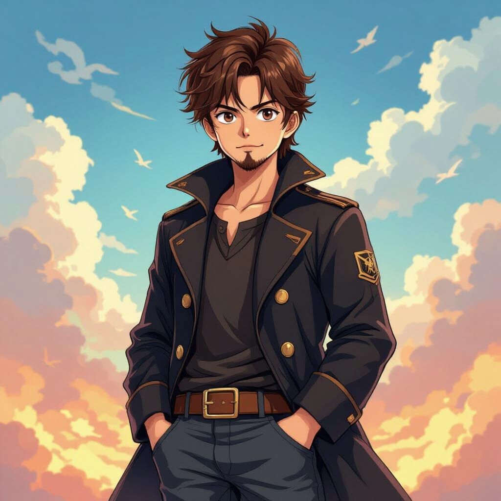 One Piece Style Character with Captain's Coat