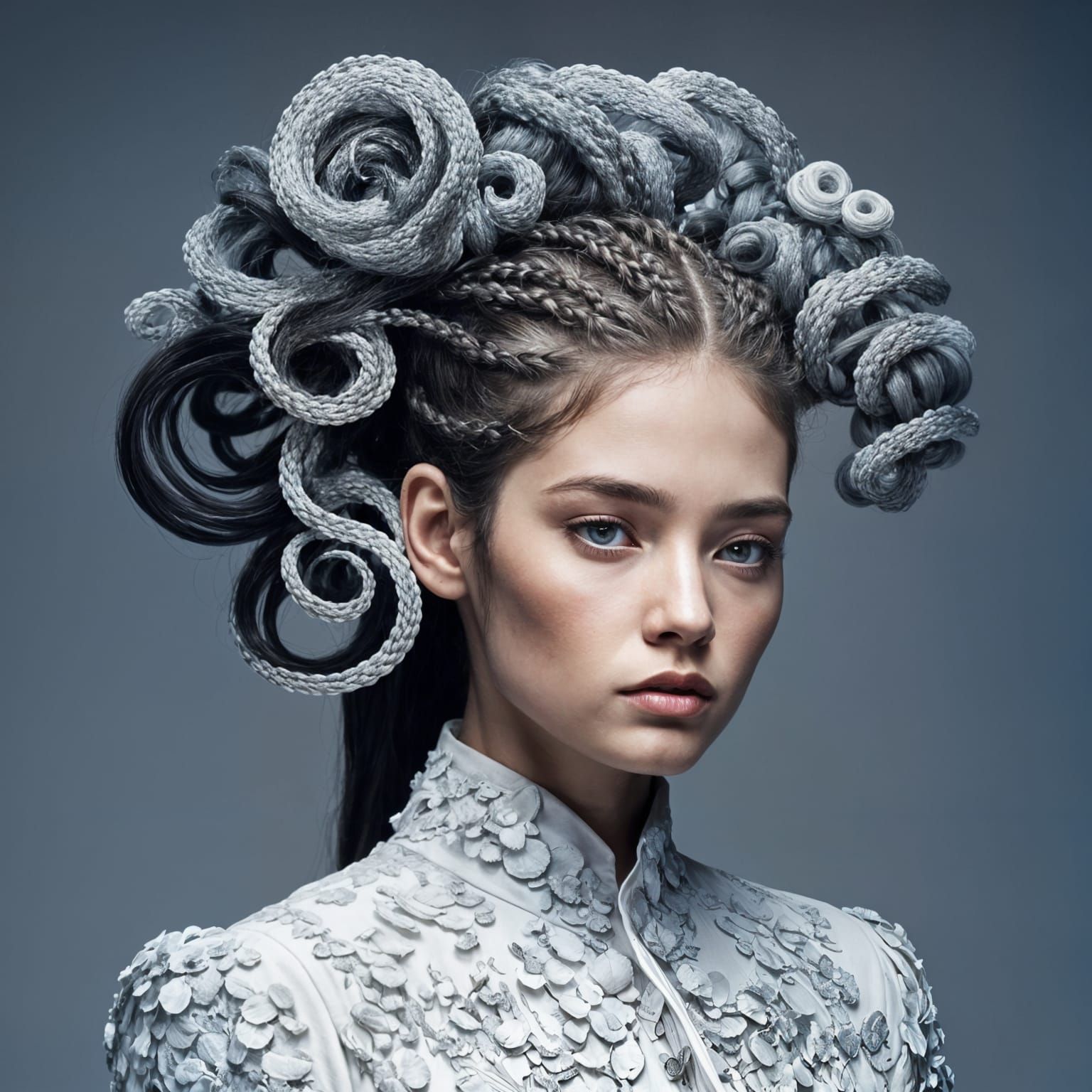Surreal Hairstyle Art with Sculpted Gravity-Defying Forms