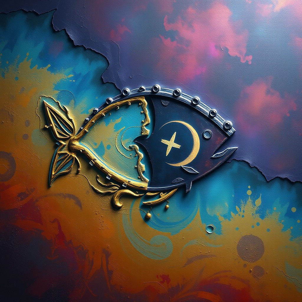 Ichthys Symbol: Secret Christian Sign in Matte Painting
