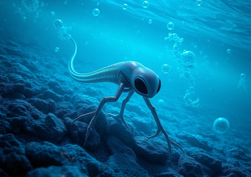 Crawling on alien ocean floor