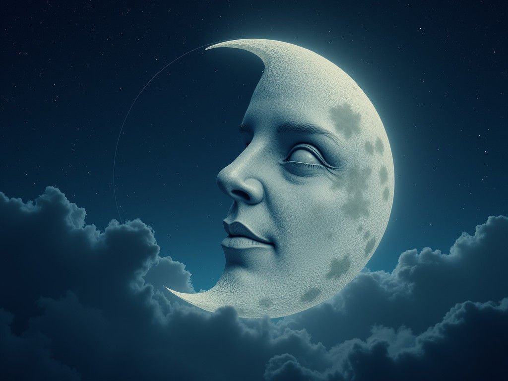 Dreamy Moon Portrait Inspired by Early Cinema