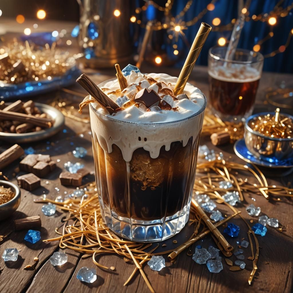 Vintage Root Beer Shake Close-Up: Fantasy Concept Art